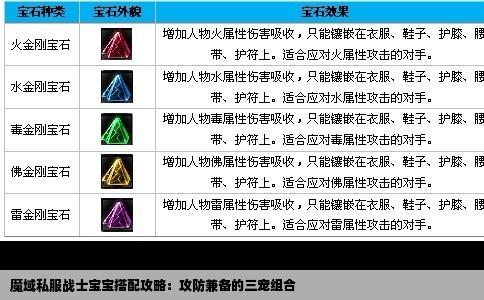 魔域私服战士宝宝搭配攻略：攻防兼备的三宠组合